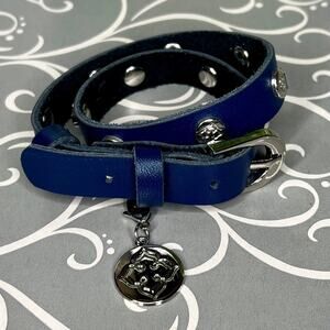 PopCharm Leather Charm Bracelet - Blue